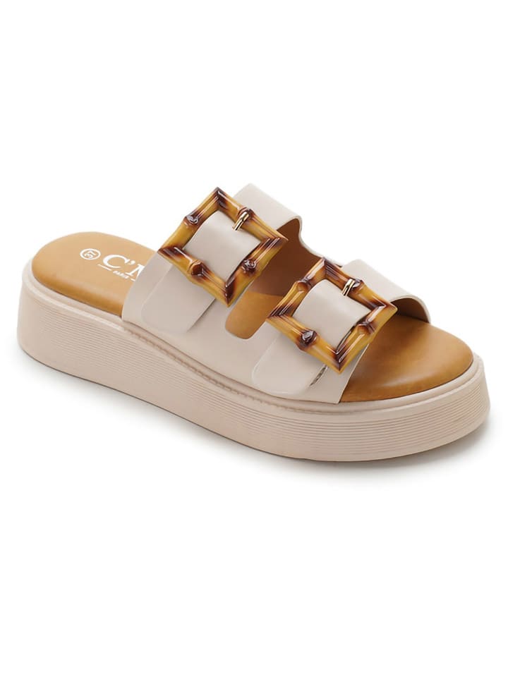 C'M Klapki w kolorze beżowym rozmiar: 38