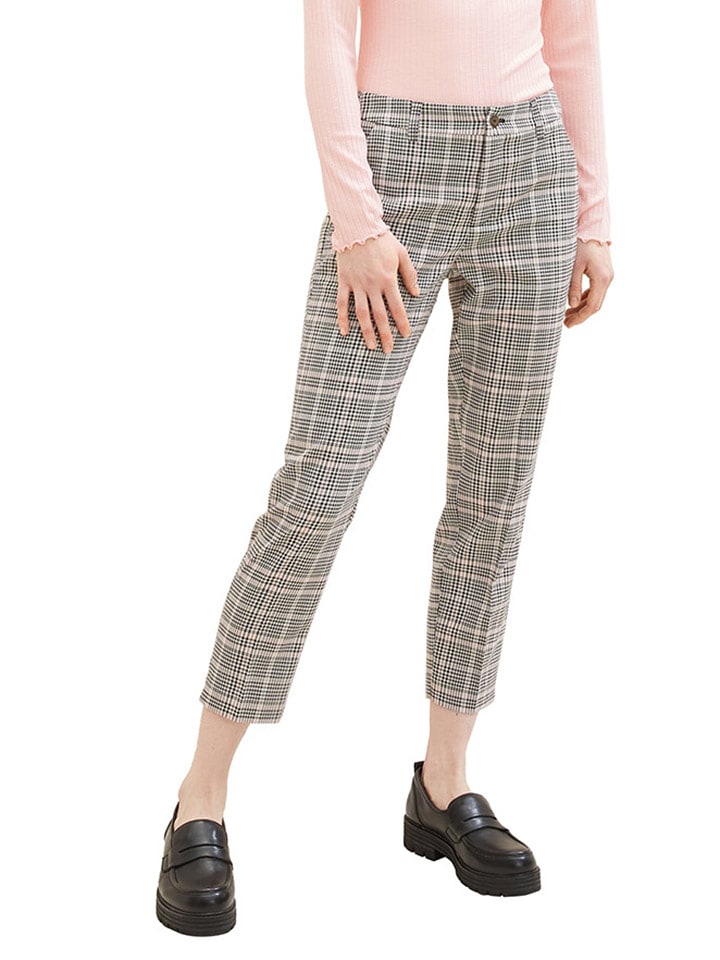 Tom Tailor Spodnie w kolorze beżowo-szarym rozmiar: M