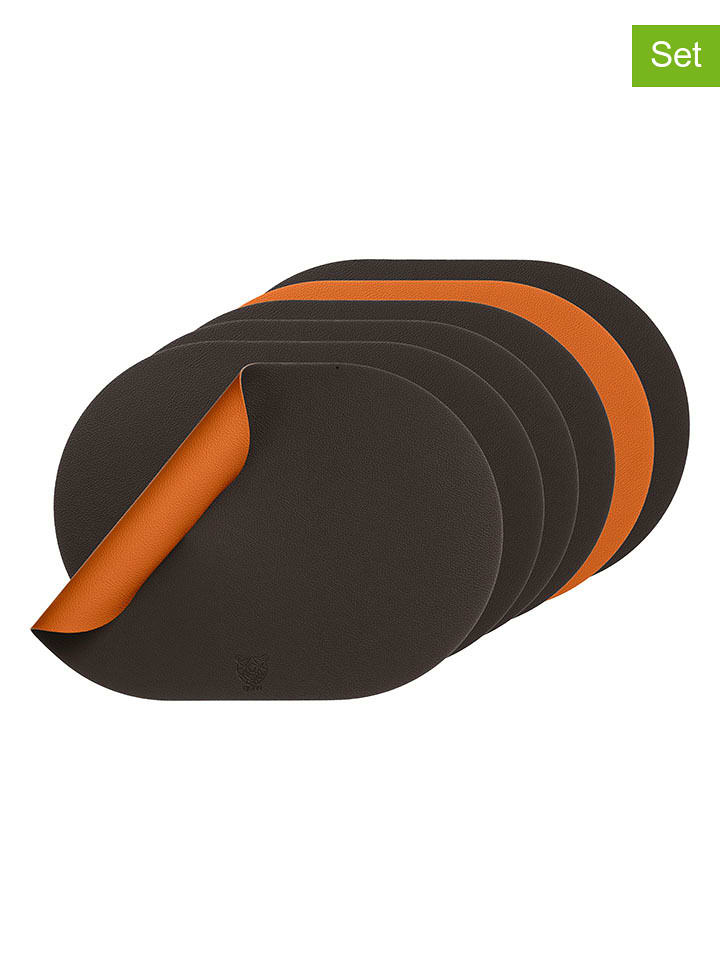 Björn Podkładki (6 szt.) w kolorze brązowo-pomarańczowym - 44,5 x 30 cm rozmiar: onesize