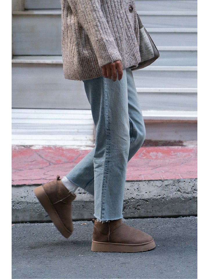 trendyol Skórzane botki w kolorze brązowym rozmiar: 37