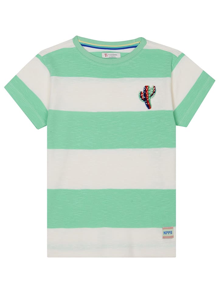 Noppies Koszulka "Lutcher" w kolorze biało-miętowym rozmiar: 110