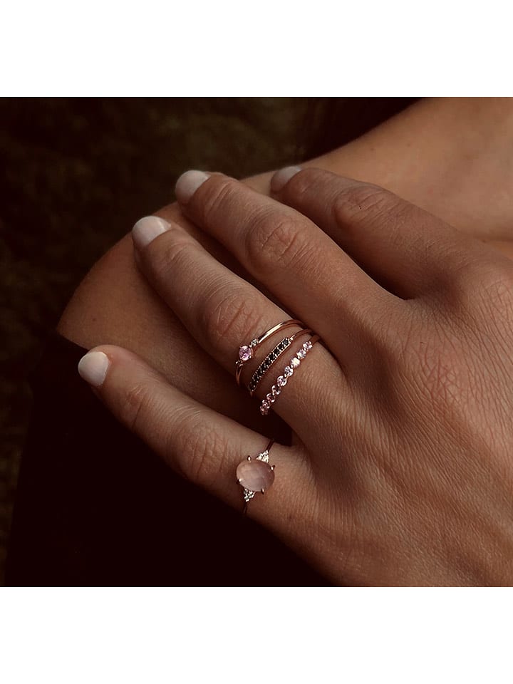 Les Petites Précieuses Pozłacany pierścionek z kamieniami szlachetnymi rozmiar: 56