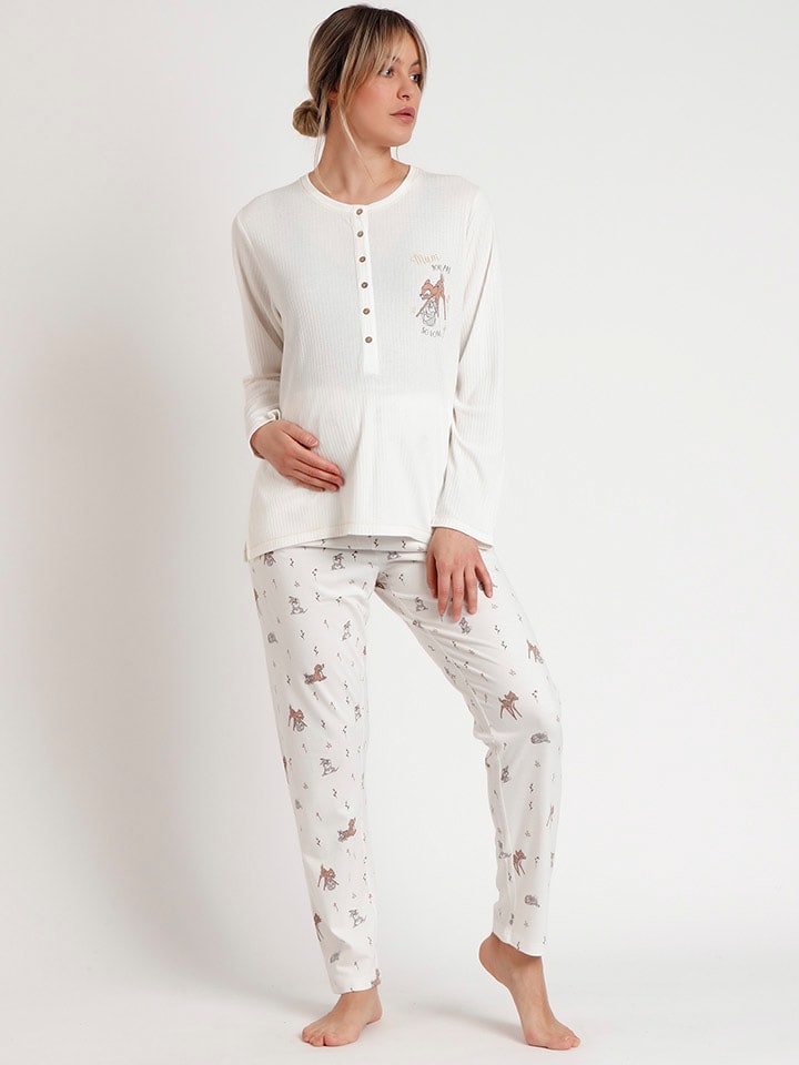 Disney Piżama ciążowa w kolorze białym rozmiar: S