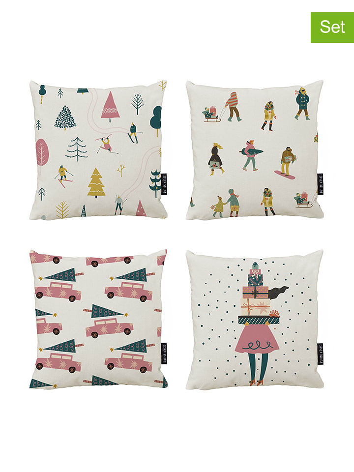 Butter Kings Poszewki (4 szt.) "Holiday mood" ze wzorem na poduszkę - 45 x 45 cm rozmiar: onesize