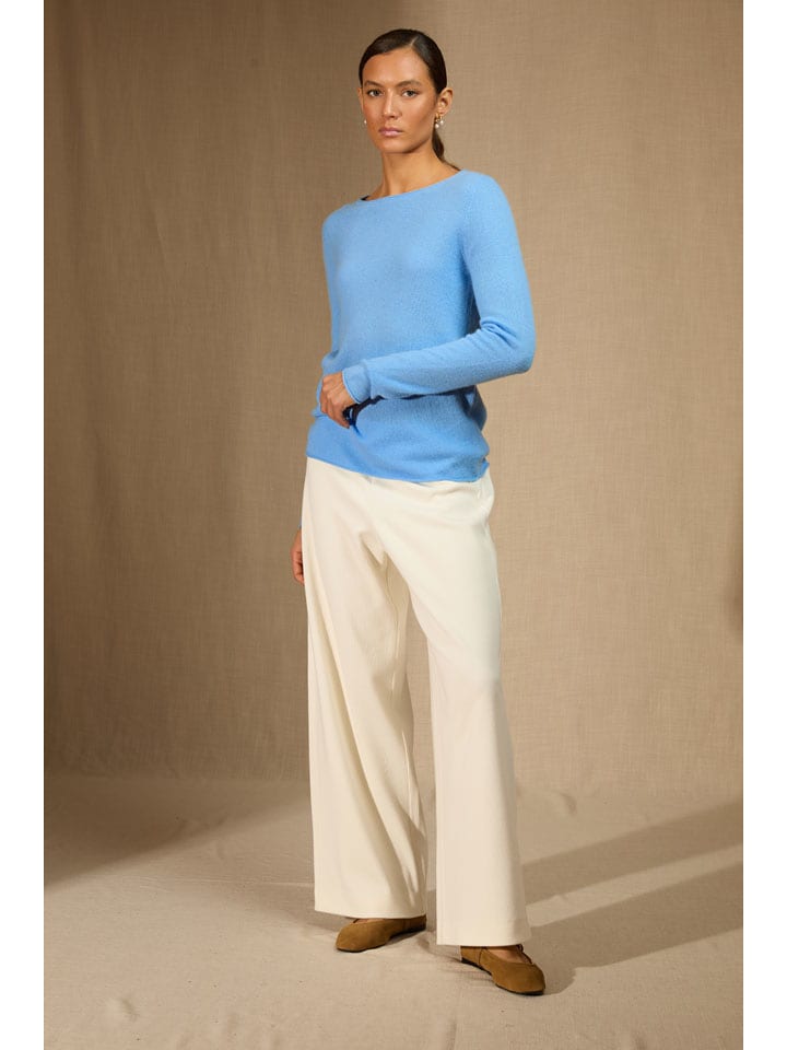 Perfect Cashmere Kaszmirowy sweter "Megan" w kolorze błękitnym rozmiar: M