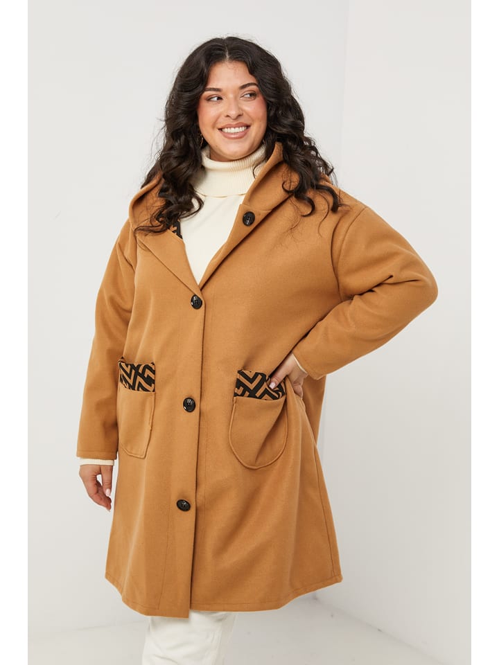 Curvy Lady Kurtka przejściowa w kolorze jasnobrązowym rozmiar: 40/42