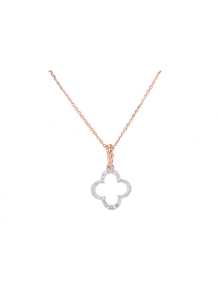 Diamant Exquis Złoty naszyjnik z diamentową zawieszką - dł. 40 cm rozmiar: onesize