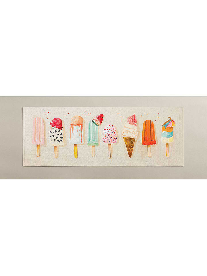 Madre Selva Chodnik kuchenny "Ice Cream" w kolorze kremowym ze wzorem - 136 x 55 cm rozmiar: onesize