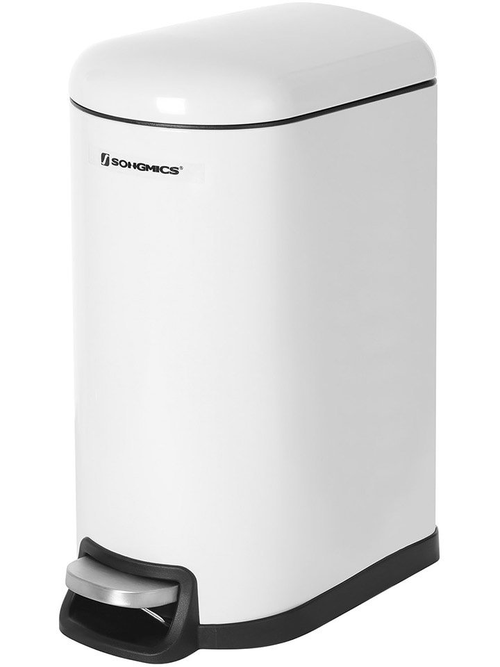 SONGMICS Kosz łazienkowy w kolorze białym na śmieci - 18,5 x 39 x 31,5 cm rozmiar: onesize