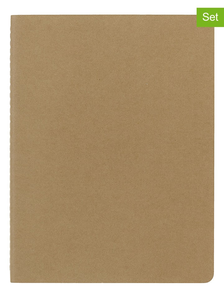 Moleskine Notatniki (4 szt.) w kolorze jasnobrązowym w linię - 19 x 25 cm rozmiar: onesize