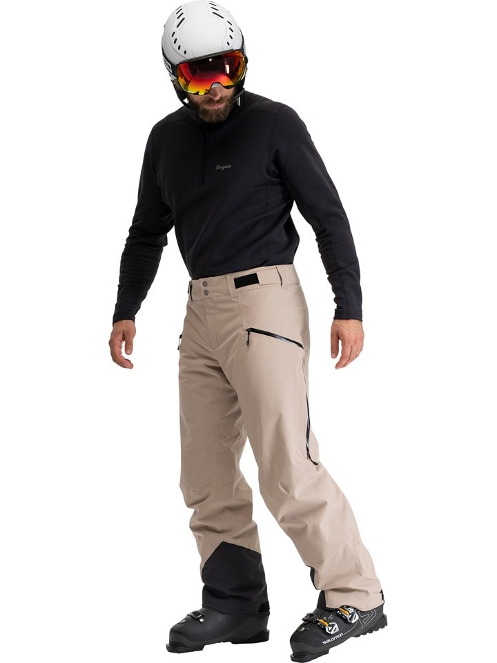 Bergans Spodnie narciarskie "Oppdal" w kolorze czarno-beżowym rozmiar: XL