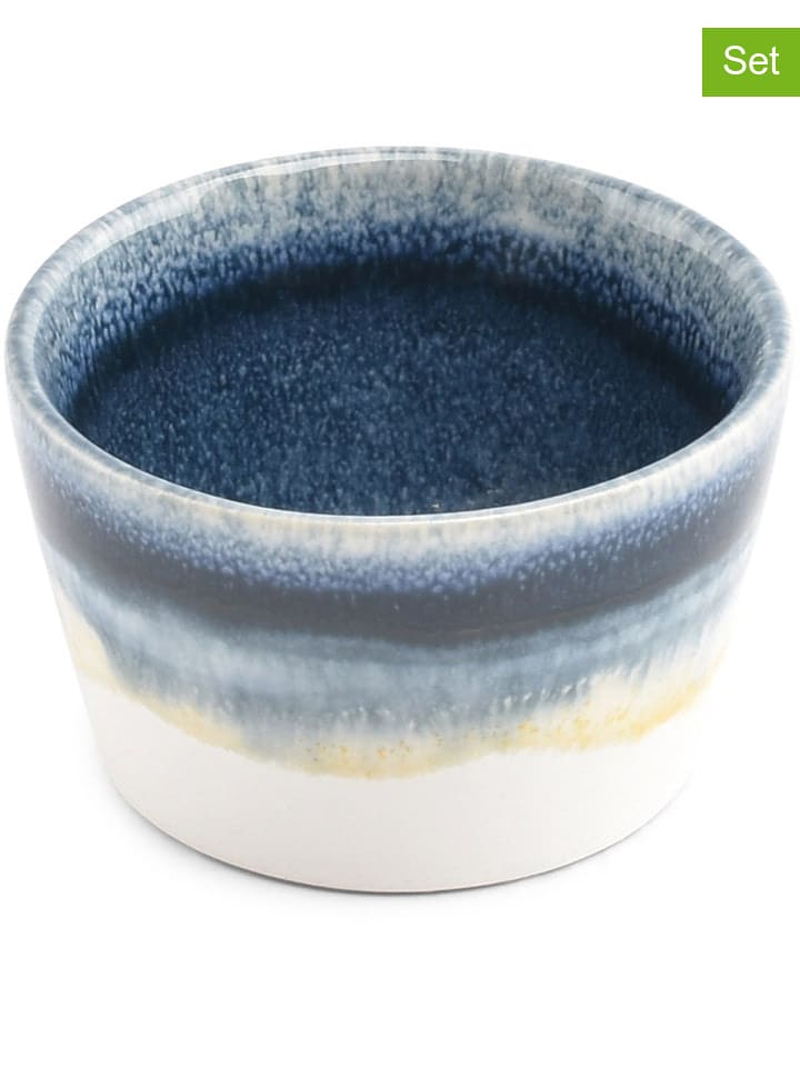 Salt and Pepper Miski (4 szt.) "Flow" w kolorze granatowo-białym - wys. 4 x Ø 6,5 cm rozmiar: onesize