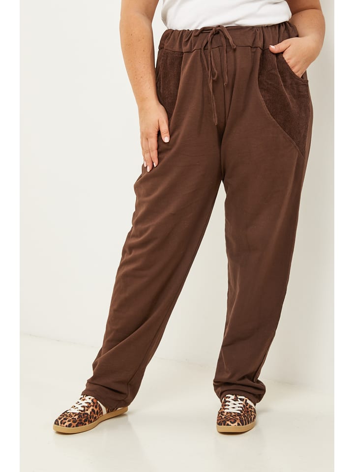Curvy Lady Spodnie w kolorze brązowym rozmiar: 44/46
