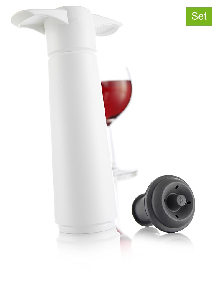 Vacu Vin Biała pompka do wina z 1 korkiem do zamykania rozmiar: onesize