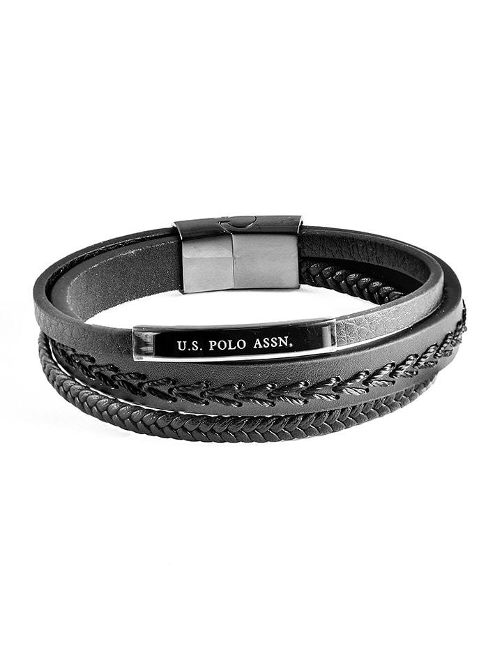 U.S. Polo Assn. Skórzana bransoletka w kolorze czarnym rozmiar: onesize
