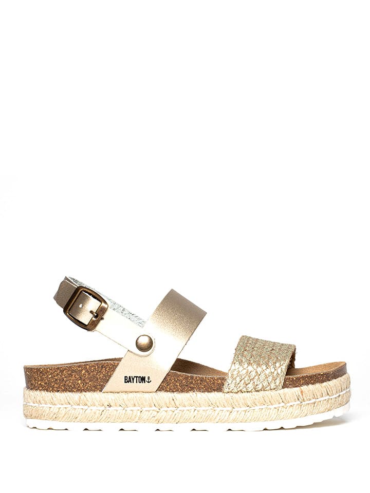 BAYTON Sandały "Gaceo" w kolorze złotym na koturnie rozmiar: 38