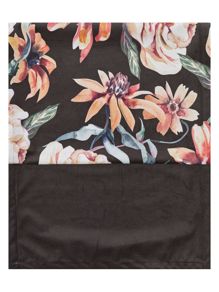 Magma Heimtex Bieżnik "Flores" w kolorze czarnym ze wzorem - 145 x 40 cm rozmiar: onesize