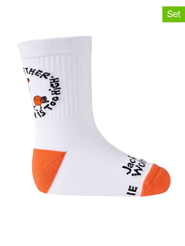 Jack Wolfskin Skarpety funkcyjne (2 pary) "Smileyworld" w kolorze białym rozmiar: 34-36