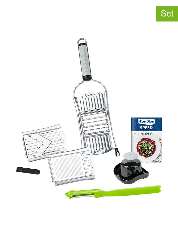 Nicer Dicer 7-częściowy zestaw "Nicer Dicer Speed" w kolorze srebrnym rozmiar: onesize