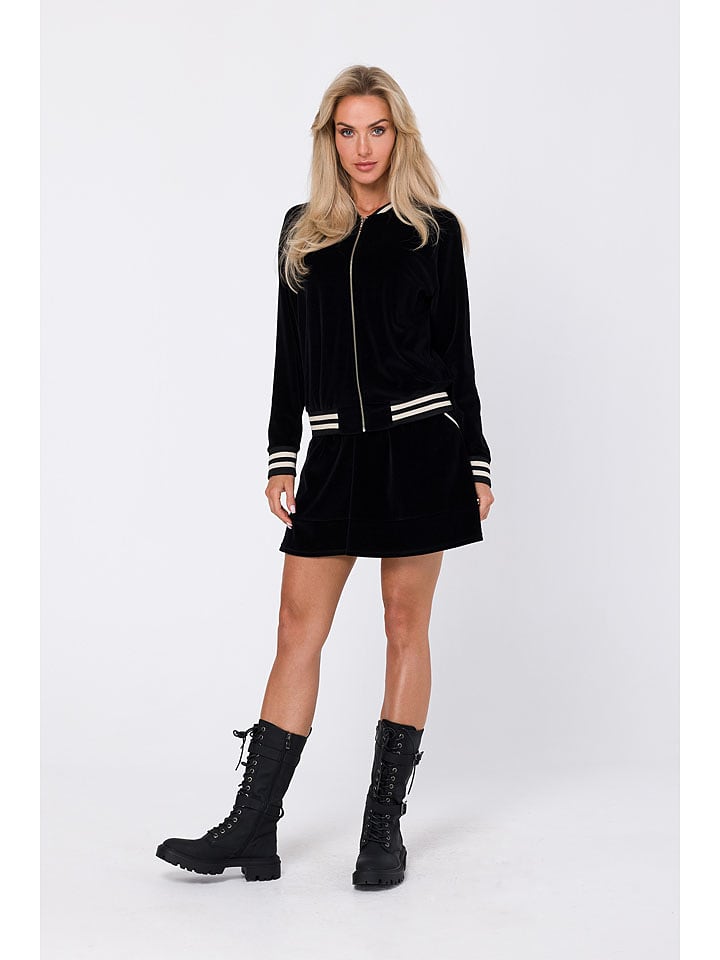 made of emotion Aksamitna kurtka w kolorze czarnym rozmiar: M