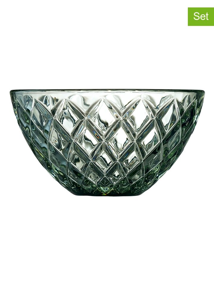 Lyngby Glas Miski (4 szt.) "Sorrento" w kolorze zielonym - Ø 12 cm rozmiar: onesize