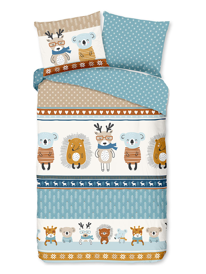 Good Morning Komplet pościeli flanelowej "Woodland" ze wzorem rozmiar: 135x200 cm