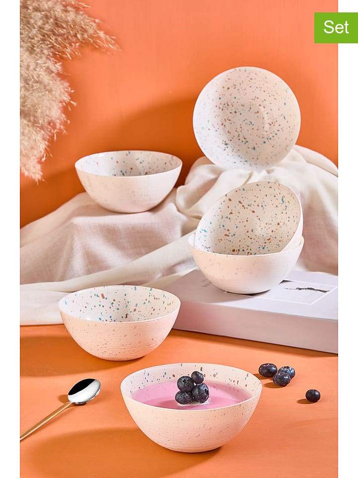 Violeta Home Miski (6 szt.) w kolorze biało-błękitnym - Ø 15 cm rozmiar: onesize