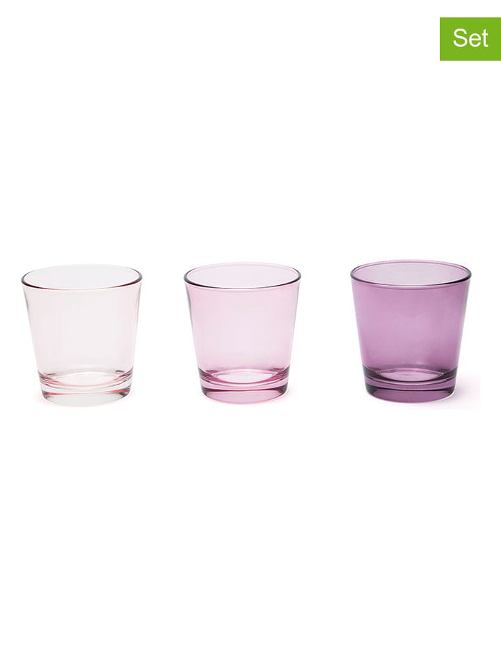 Trendy Kitchen by EXCÉLSA Szklanki (3 szt.) w kolorze jasnoróżowym - 250 ml rozmiar: onesize