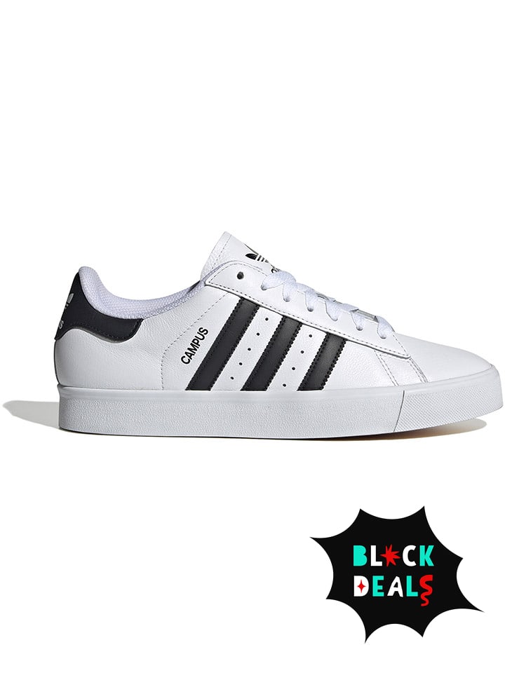 adidas Skórzane sneakersy "Campus" w kolorze biało-czarnym rozmiar: 42 2/3
