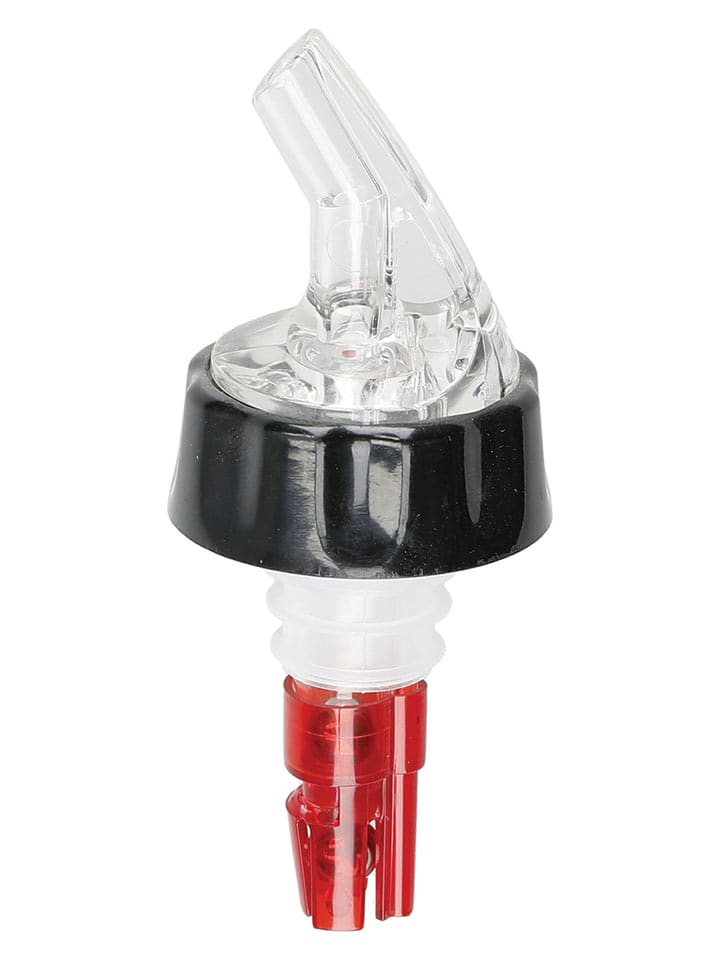 BarCraft Miarka z nalewakiem w kolorze czarno-czerwonym do shotów - wys. 9,5 cm rozmiar: onesize