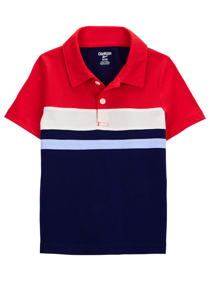 OshKosh Koszulka polo w kolorze granatowo-czerwonym rozmiar: 98