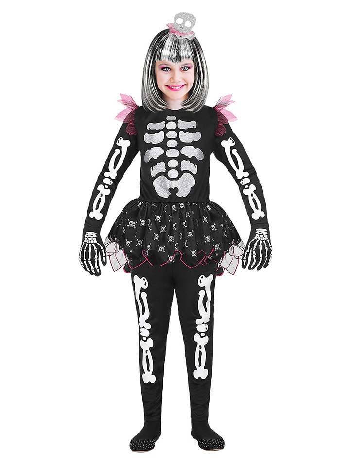 Widmann 2-częściowy kostium "Skeleton" w kolorze czarno-srebrnym rozmiar: 140