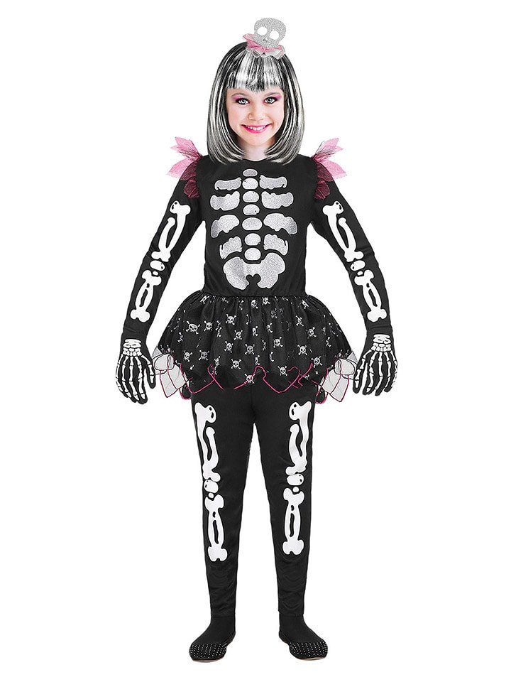 Widmann 2-częściowy kostium "Skeleton" w kolorze czarno-srebrnym rozmiar: 140
