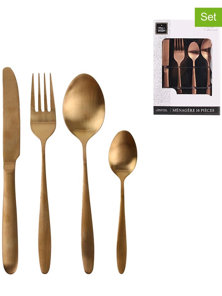 Rétro Chic 16-częściowy zestaw sztućców w kolorze miedzianym rozmiar: onesize
