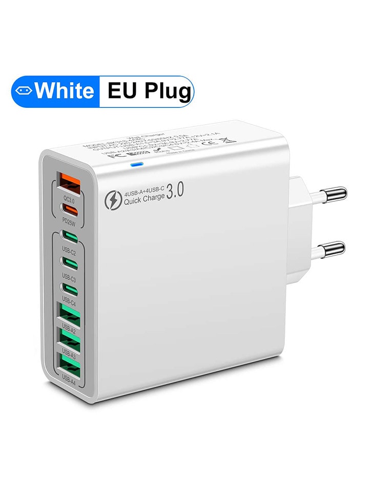 SmartCase Wtyczka sieciowa w kolorze białym z 8 portami rozmiar: onesize