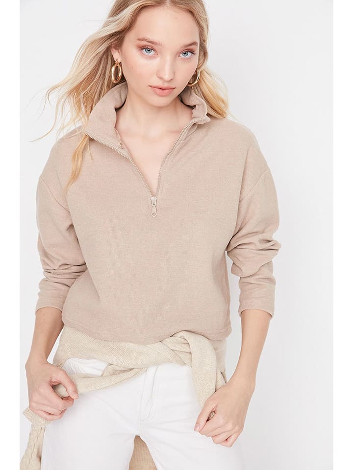 trendyol Bluza w kolorze beżowym rozmiar: XL