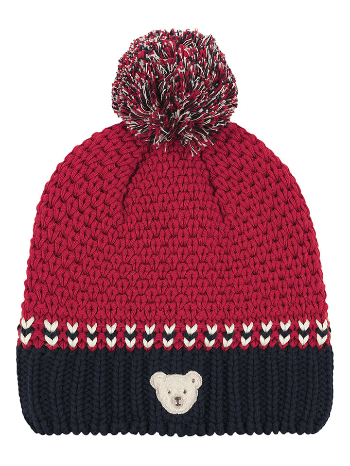Steiff Dzianinowa czapka w kolorze czarno-czerwonym rozmiar: 49 cm