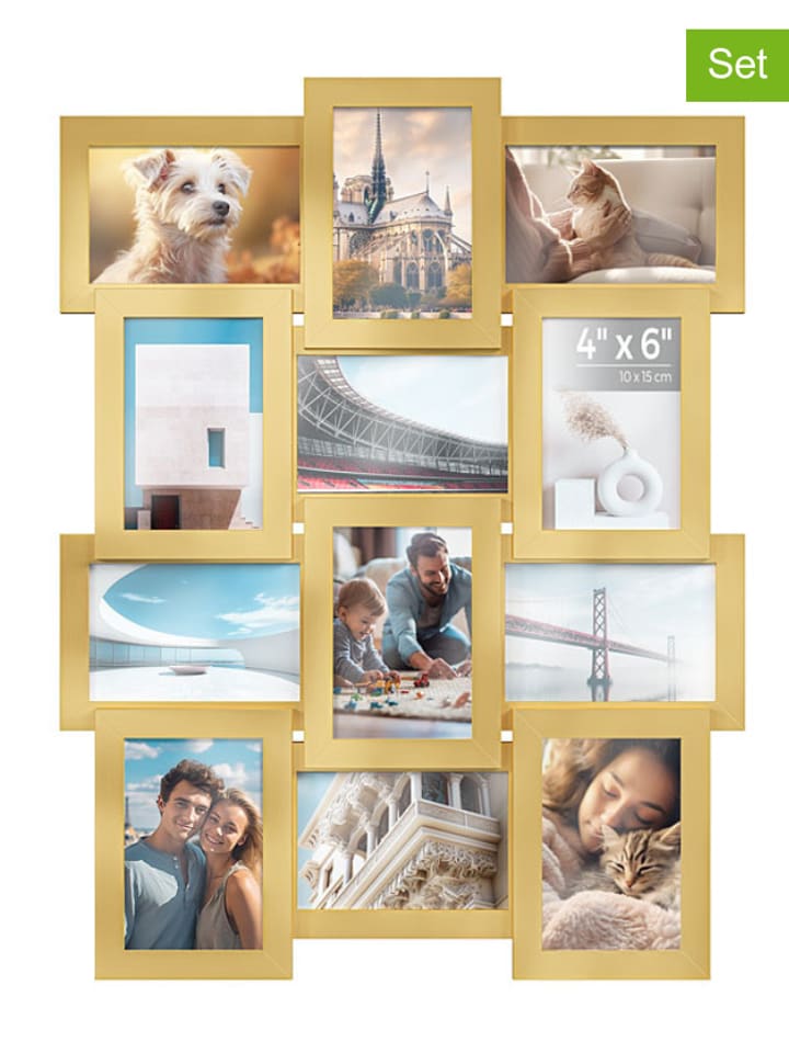 Songmics Ramki (12 szt.) w kolorze złotym na zdjęcia - 47,5 x 62 cm rozmiar: onesize
