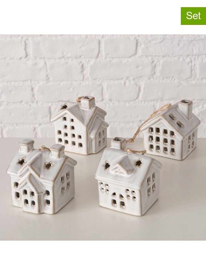 Boltze Zawieszki świąteczne LED (4 szt.) "Hildur" w kolorze biało-beżowym - 6,5 x 7 cm rozmiar: onesize