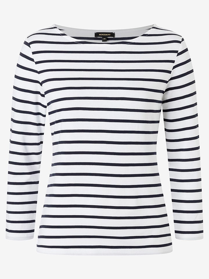 More & More Koszulka w kolorze biało-granatowym rozmiar: 38