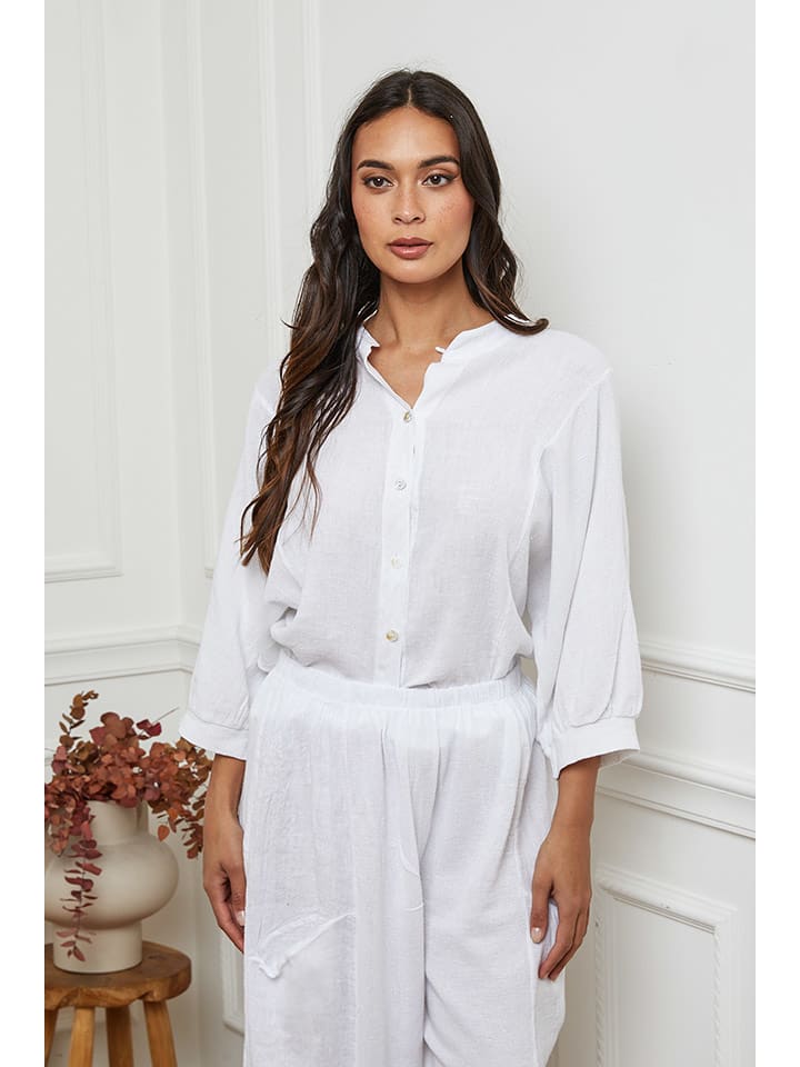 La Compagnie Du Lin Lniana bluzka w kolorze białym rozmiar: XXL