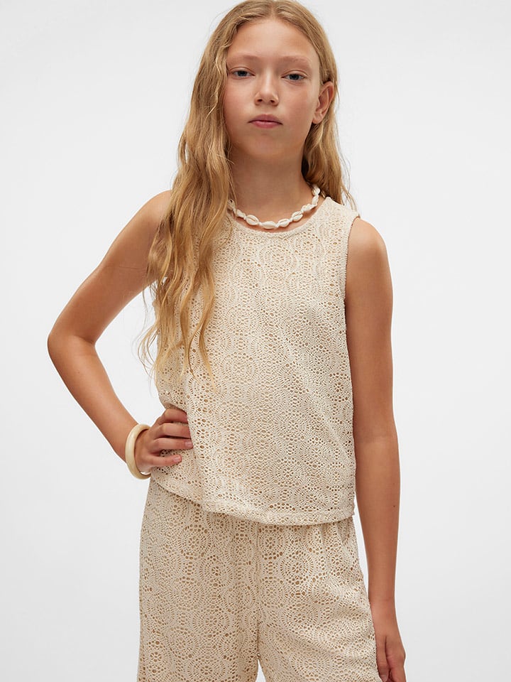 Vero Moda Girl Top "Maya" w kolorze beżowym rozmiar: 122/128