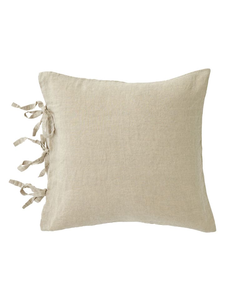 Ellos Home Lniana poszewka "Candice" w kolorze beżowym na poduszkę rozmiar: 50x50 cm