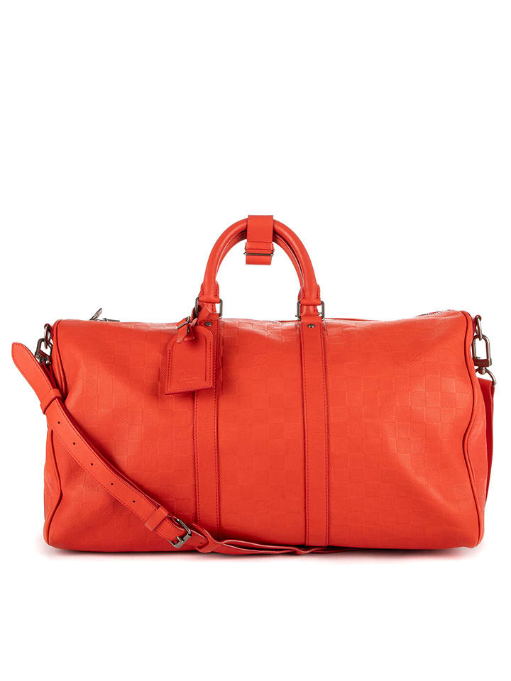 Louis Vuitton Skórzana torba podróżna w kolorze czerwonym - 45 x 27 x 20 cm rozmiar: onesize