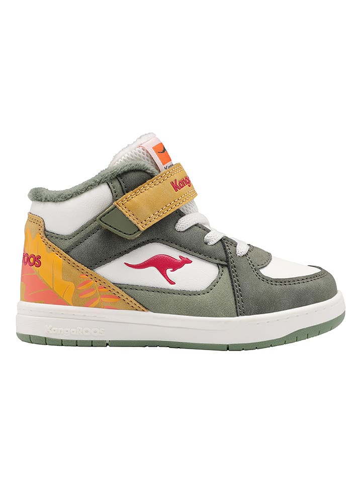 Kangaroos Sneakersy "K-CPI Kalino Mid EV" w kolorze biało-zielono-żółtym rozmiar: 24