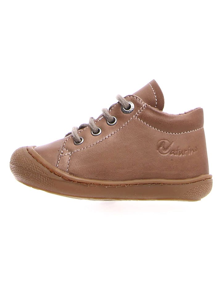 Naturino Skórzane buty "Cocoon" w kolorze jasnobrązowym do nauki chodzenia rozmiar: 25