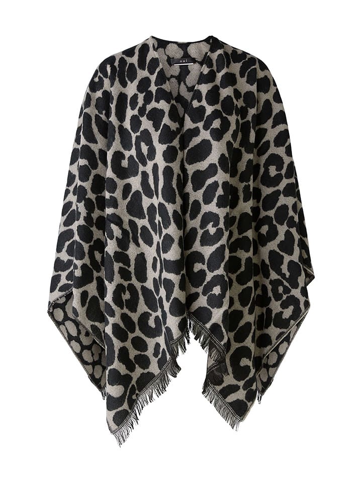 Oui Ponczo w kolorze szaro-antracytowym rozmiar: onesize