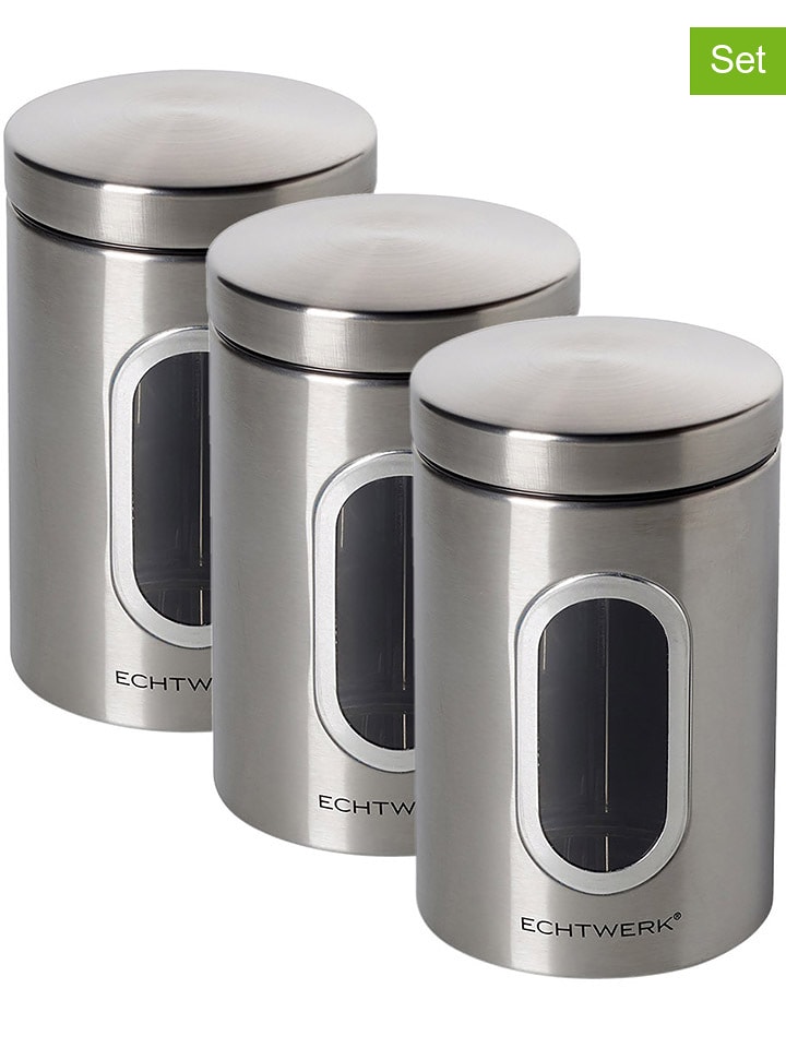 Echtwerk Pojemniki (3 szt.) w kolorze srebrnym - 1,4 l rozmiar: onesize