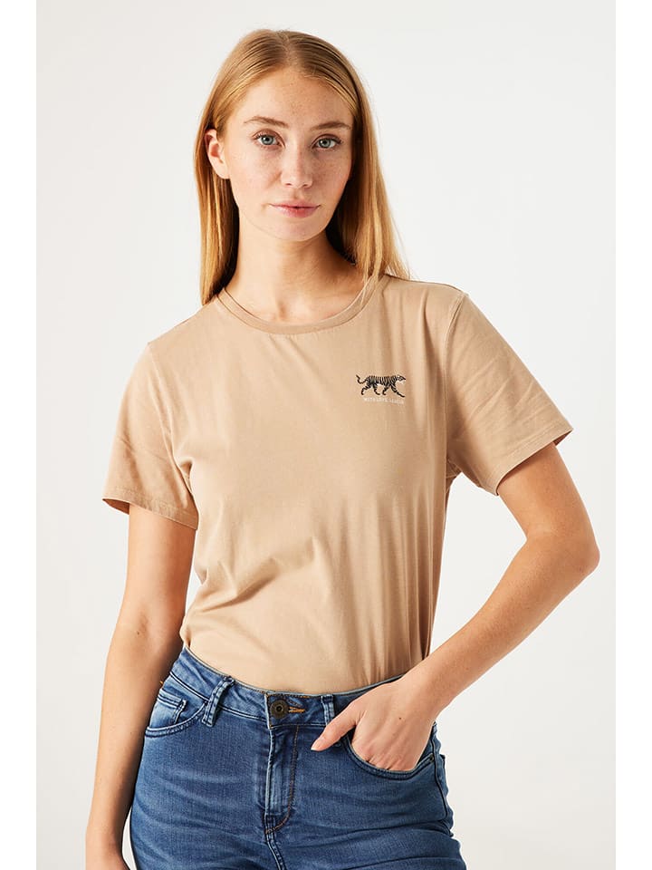 Garcia Koszulka w kolorze beżowym rozmiar: S