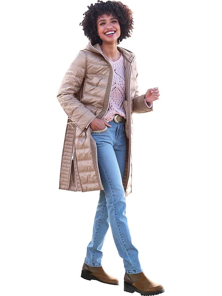 Heine Płaszcz pikowany w kolorze beżowym rozmiar: 36